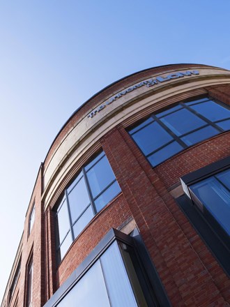 Vertical angled photo of Birmingham campus exterior Vertical angled photo of Birmingham campus exterior