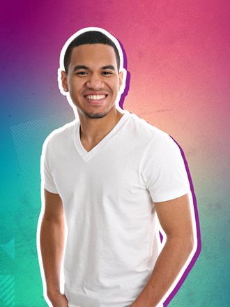 Smiling student on multicoloured background Smiling student on multicoloured background